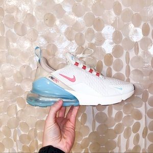 Nike Women’s Air Max 270; Sail/Archaeo Pink-Copa-Rattan; SIZE 9.5
